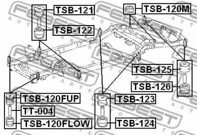 FEBEST tsb120flow -  Втулка, балка моста