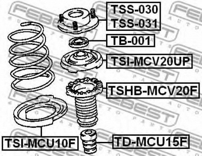 FEBEST tsimcu10f -  Проставка пружины нижняя
