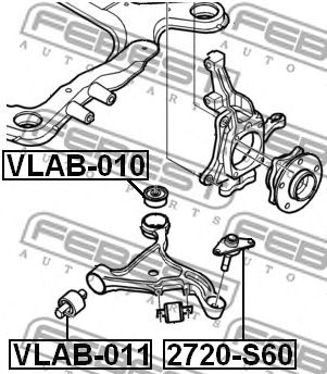FEBEST vlab011 -  Подвеска, рычаг независимой подвески колеса