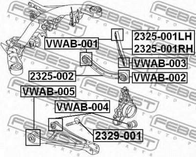 FEBEST vwab003 -  Подвеска, рычаг независимой подвески колеса
