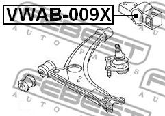 FEBEST vwab009x -  Сайлентблок задний переднего рычага без кронштейна