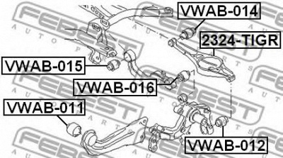 FEBEST vwab016 -  Подвеска, рычаг независимой подвески колеса