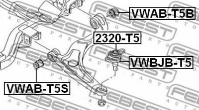 FEBEST vwabt5s -  Подвеска, рычаг независимой подвески колеса