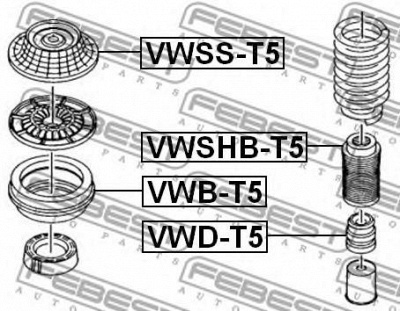 FEBEST vwbt5 -  Подшипник качения, опора стойки амортизатора