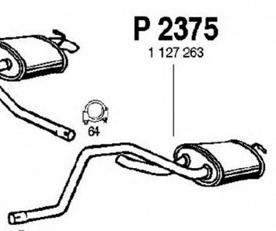 FENNO p2375 -  Глушитель выхлопных газов конечный