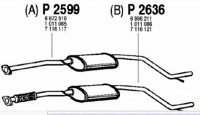 FENNO p2636 -  Средний глушитель выхлопных газов