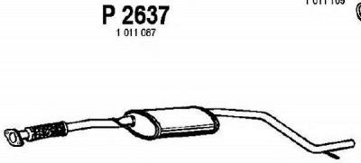 FENNO p2637 -  Средний глушитель выхлопных газов
