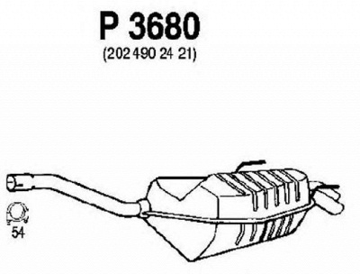 FENNO p3680 -  Глушитель выхлопных газов конечный