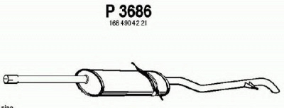 FENNO p3686 -  Глушитель выхлопных газов конечный