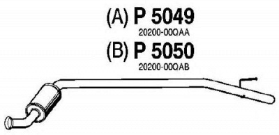 FENNO p5049 -  Средний глушитель выхлопных газов