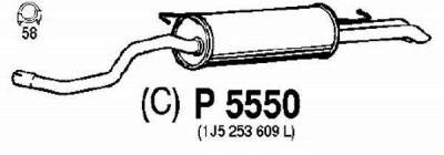 FENNO p5550 -  Глушитель выхлопных газов конечный