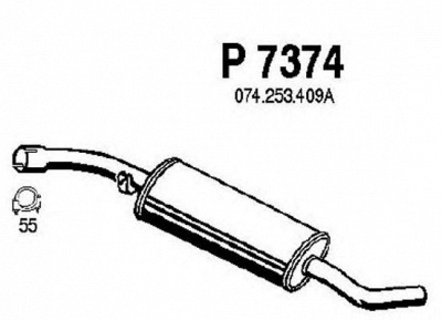 FENNO p7374 -  Средний глушитель выхлопных газов