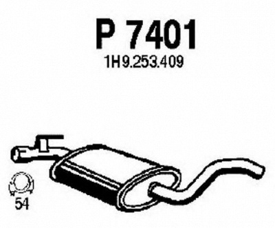 FENNO p7401 -  Средний глушитель выхлопных газов