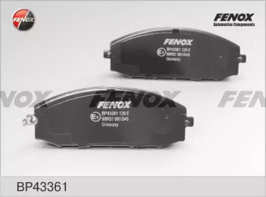 FENOX bp43361 -  Комплект тормозных колодок, дисковый тормоз