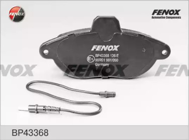 FENOX bp43368 -  Комплект тормозных колодок, дисковый тормоз