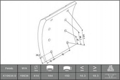 FERODO k199340f3543 -  Комплект тормозных башмаков, барабанные тормоза