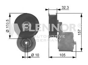 FLENNOR fa99054 -  Натяжная планка, поликлиновой ремень