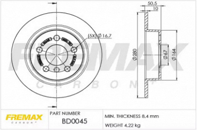 FREMAX bd0045 -  Тормозной диск