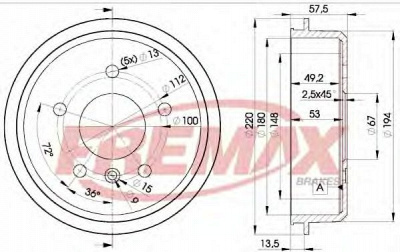 FREMAX bd0114 -  Тормозной барабан