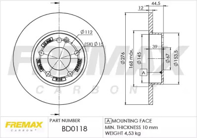 FREMAX bd0118 -  Тормозной диск