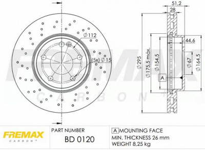 FREMAX bd0120 -  ТОРМОЗНОЙ ДИСК, PERFORATED ПЕРЕДНИЙ MERCEDES BENZ