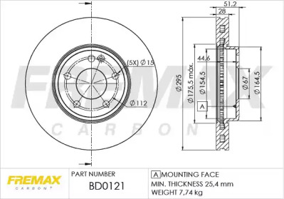 FREMAX bd0121 -  Диск тормозной передний вентилируемый