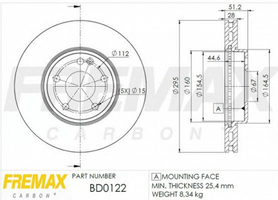 FREMAX bd0122 -  Тормозной диск