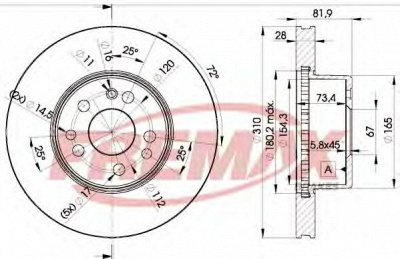 FREMAX bd0312 -  Тормозной диск