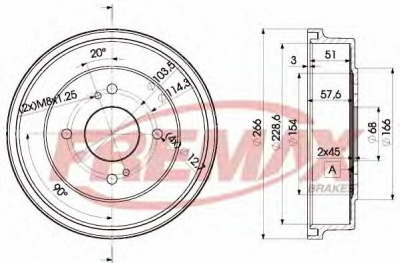 FREMAX bd0349 -  Тормозной барабан