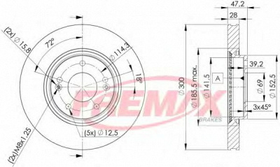 FREMAX bd0580 -  Тормозной диск