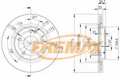 FREMAX bd0612 -  Тормозной диск