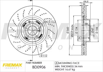 FREMAX bd0906 -  Тормозной диск
