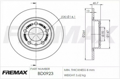 FREMAX bd0923 -  Тормозной диск