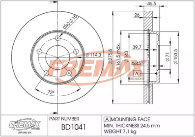 FREMAX bd1041 -  Тормозной диск