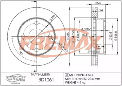 FREMAX bd1061 -  Тормозной диск