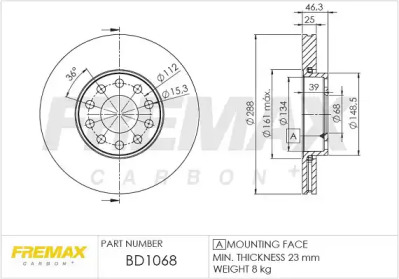FREMAX bd1068 -  Тормозной диск