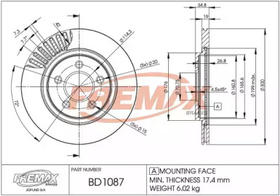 FREMAX bd1087 -  Тормозной диск
