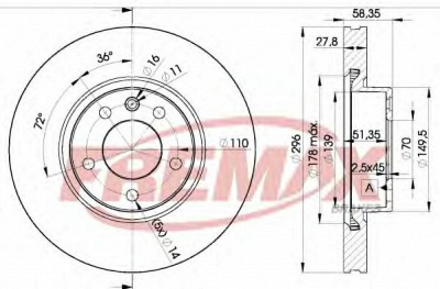 FREMAX bd1134 -  Тормозной диск