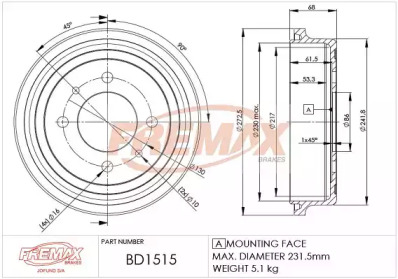 FREMAX bd1515 -  Тормозной барабан