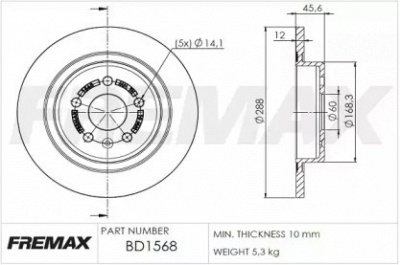 FREMAX bd1568 -  Тормозной диск