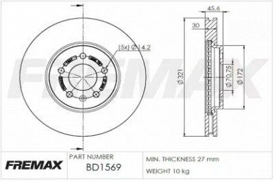 FREMAX bd1569 -  Тормозной диск