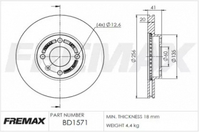 FREMAX bd1571 -  Тормозной диск