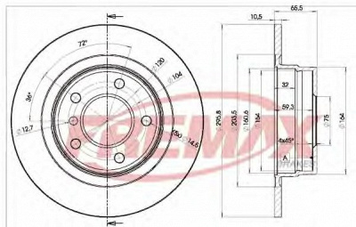 FREMAX bd1725 -  Тормозной диск