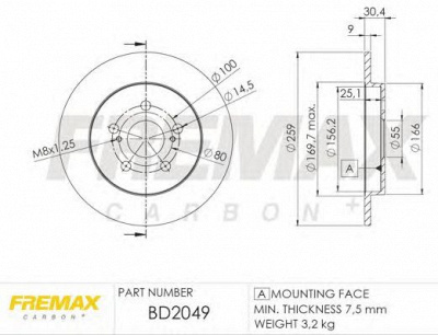 FREMAX bd2049 -  Тормозной диск