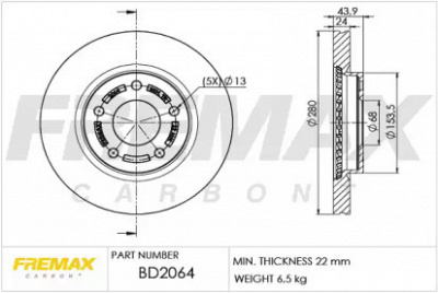 FREMAX bd2064 -  Тормозной диск