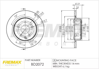 FREMAX bd2072 -  Тормозной диск
