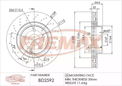 FREMAX bd2592 -  Тормозной диск