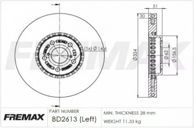 FREMAX bd2613 -  Тормозной диск