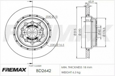 FREMAX bd2642 -  Тормозной диск