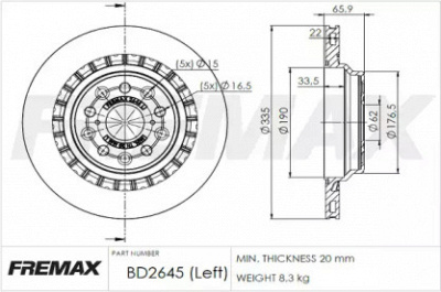 FREMAX bd2645 -  Тормозной диск